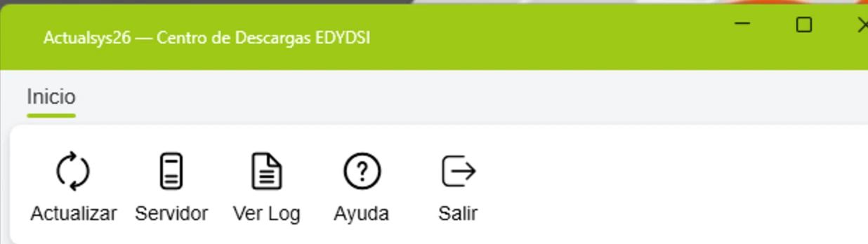 Barra de herramientas del ACTUALSYS 26