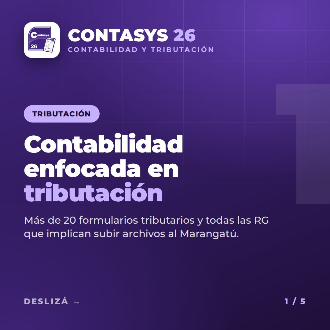 CONTASYS 26, placa 1 de 5: contabilidad enfocada en tributación