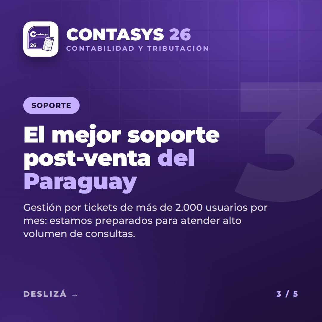 CONTASYS 26, placa 3 de 5: soporte post-venta