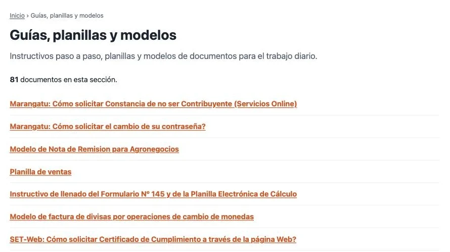 Las guías, planillas y modelos de LEGISLASYS